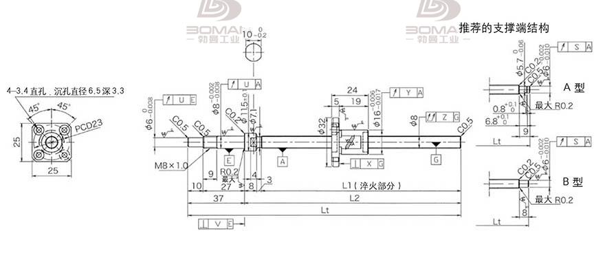 KURODA GP081FDS-AAFR-0250B-C3F 日本黑田丝杆是什么材料